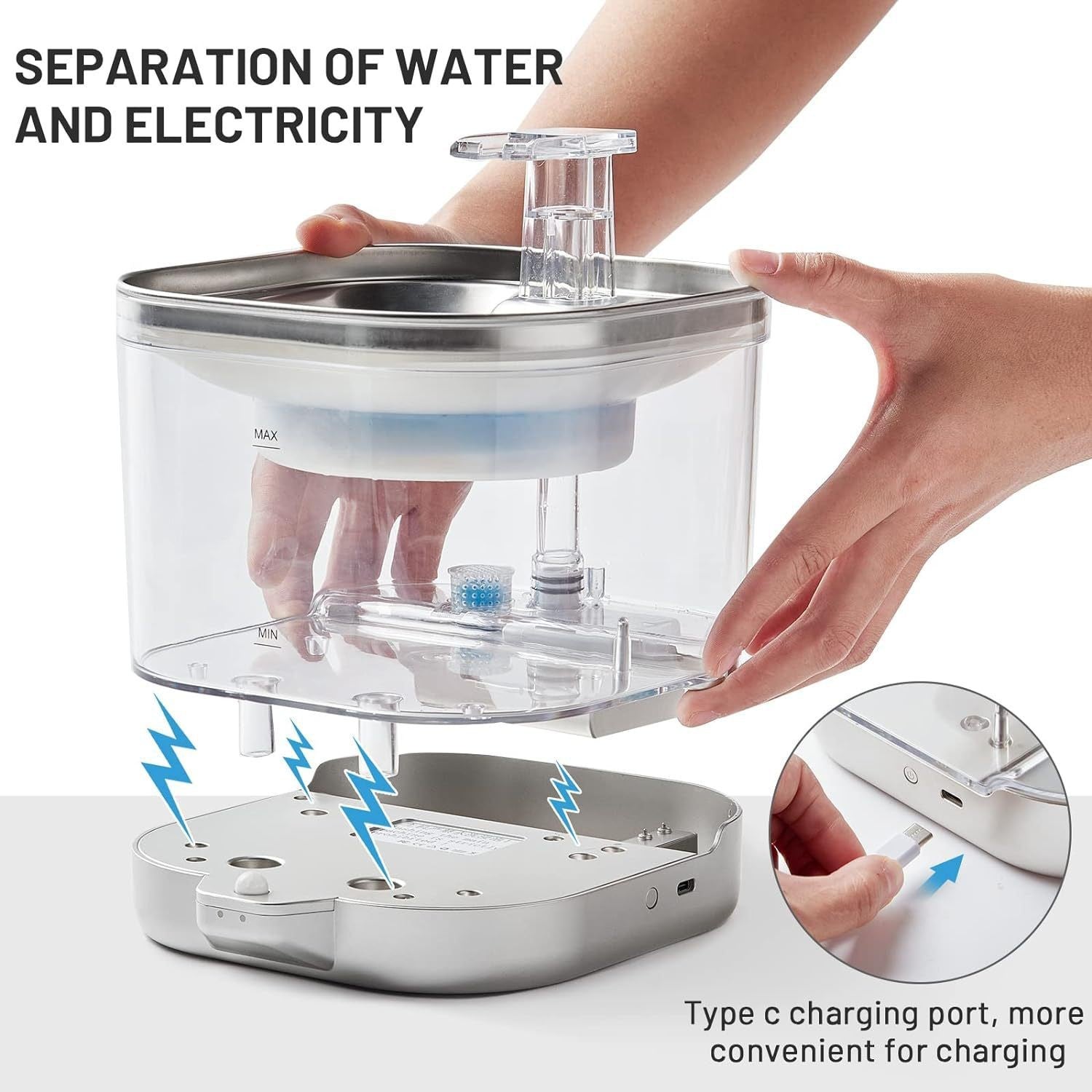 Wireless Smart Stainless Steel Pet Water Dispenser with Infrared Sensor and Filter
