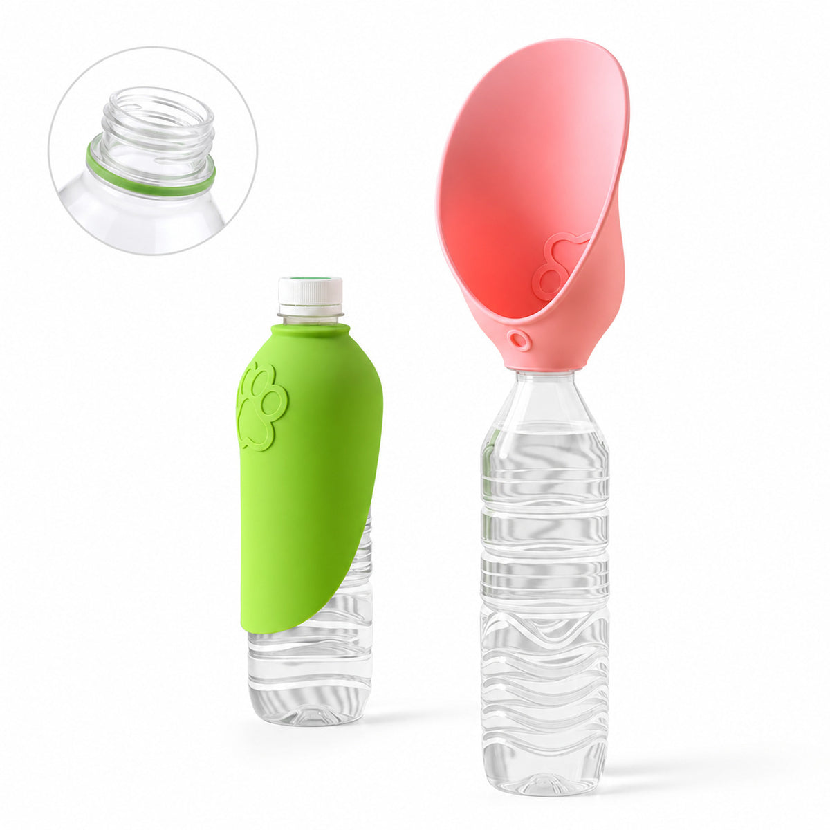 Foldable Silicone Pet Water Dispenser Leaf with Lanyard for Dogs on Walks