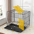Black foldable wire dog crate with divider panel, photo 2