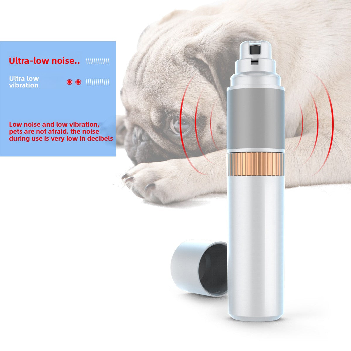 USB Rechargeable Pet Nail Grinder with Replaceable Wheels