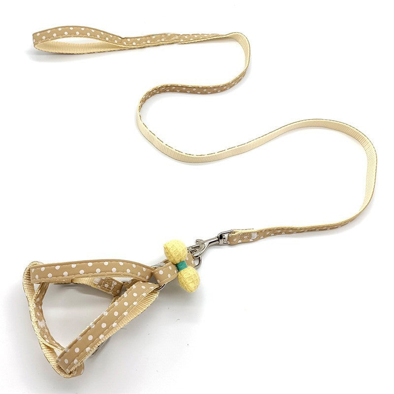 Printed chest harness and lead set for small dogs, 2 sizes available