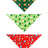 Christmas cartoon triangle scarf for cats and dogs in Green, close-up detail