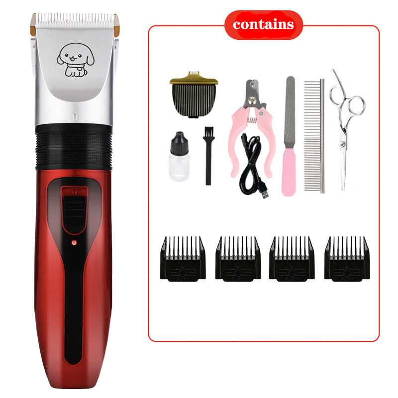 Cordless Dog Hair Clippers with Guide Combs, Low Noise Trimmer Kit