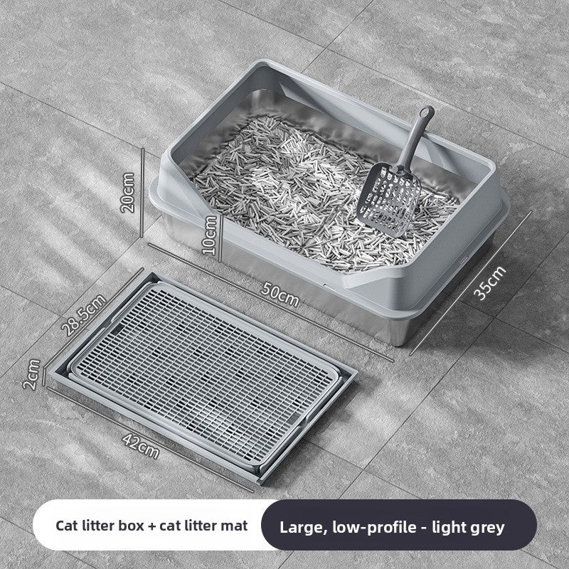 Extra Large Stainless Steel Cat Litter Box with Anti-Splash Cover