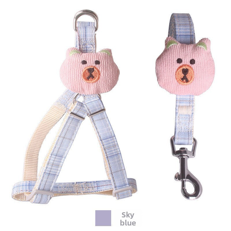 Printed chest harness and lead set for small dogs, main product photo