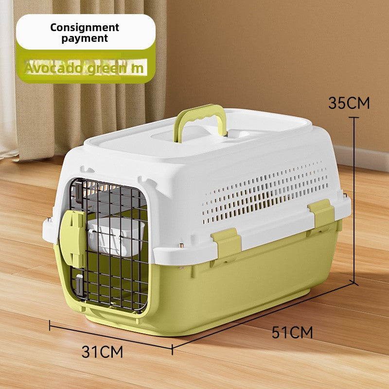 Plastic cat travel carrier with air vents and carry handle, photo 23