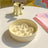 Flower-Shaped Ceramic Slow Feeder Pet Bowl with Wooden Stand for Cats and Dogs
