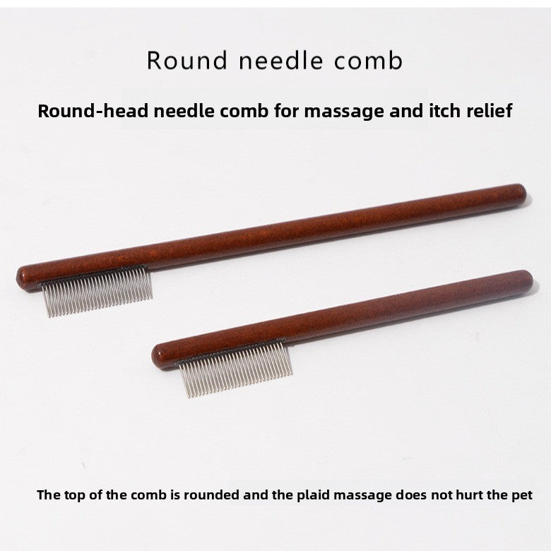 Mini Wooden Pet Comb and Grooming Scissors for Dogs and Cats