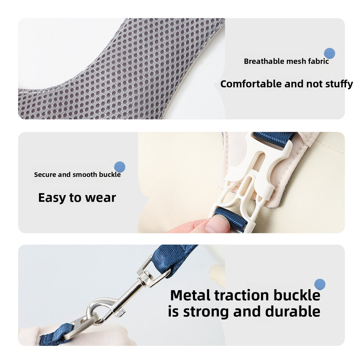 Water-resistant Oxford vest dog harness, available from Pet Royale UK
