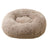 Light grey round long plush pet bed for cats, photo 15