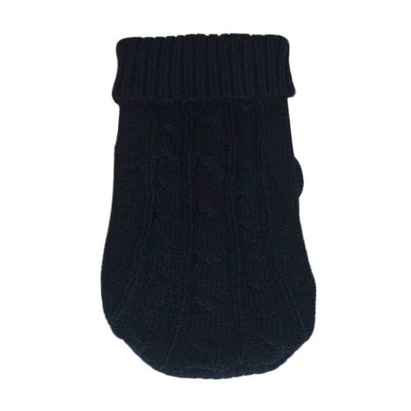 Thick knitted acrylic jumper for dogs and cats in Rose Red, material detail