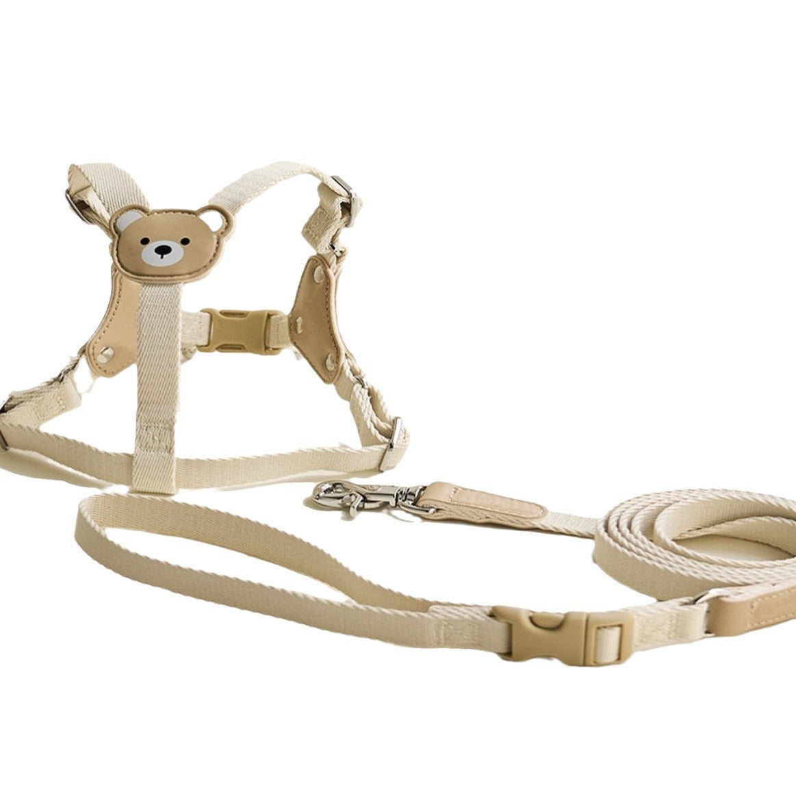 Teddy bear print small dog harness, main product photo