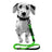 Reflective bungee dog lead in fluorescent green with metal clip