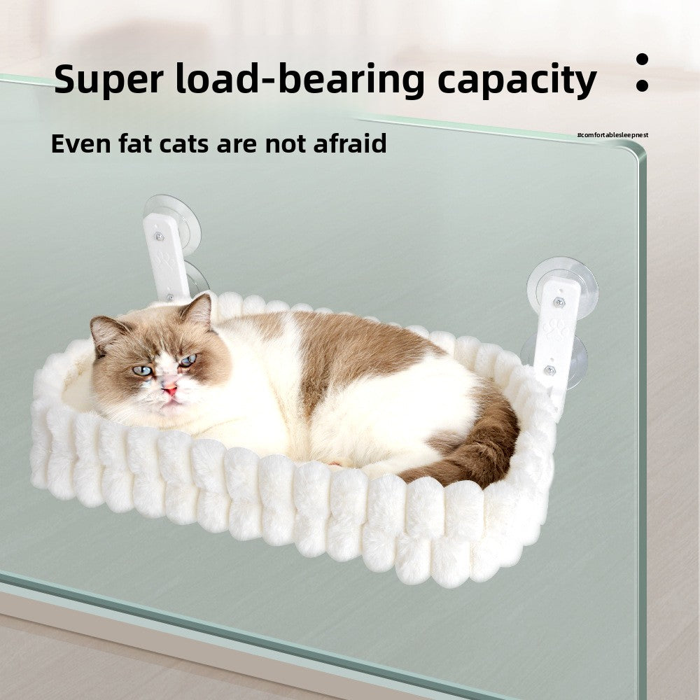 Double sided cat window hammock with suction cups and plush cushion, view 3 of 9