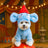 Fleece lined animal costume hoodie for dogs and cats in Owl, showing size and shape