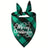 Christmas printed pet bandana for dogs and cats in Green Christmas Hat, close-up detail