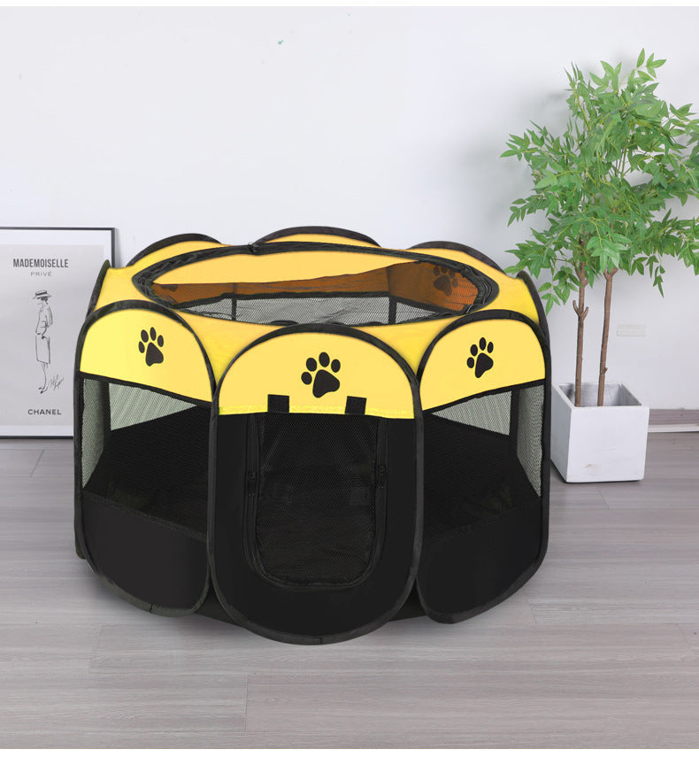 Foldable octagonal Oxford fabric pet playpen tent with mesh windows, product image 17