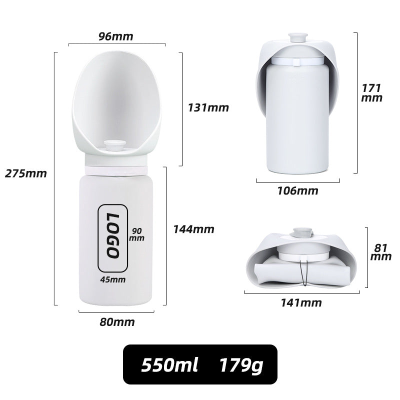 Portable Pet Travel Water Bottle with Food Container