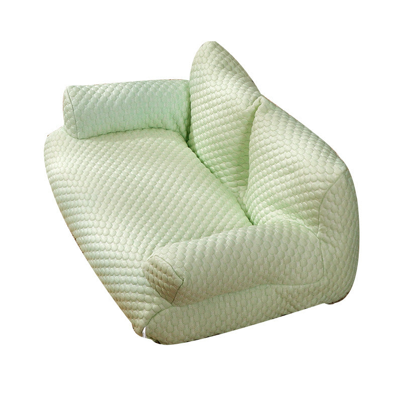 Cooling Ice Fabric Pet Bed with Pillow, Washable Summer Mat
