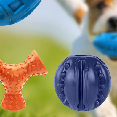 Squeaky rugby ball rubber dog toy - photo 1