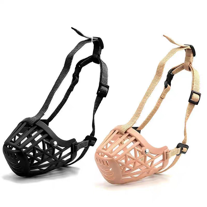 Adjustable breathable plastic dog muzzle with mesh cage, product image 5