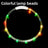 USB rechargeable LED silicone dog collar in Green Fibre Optic, side view