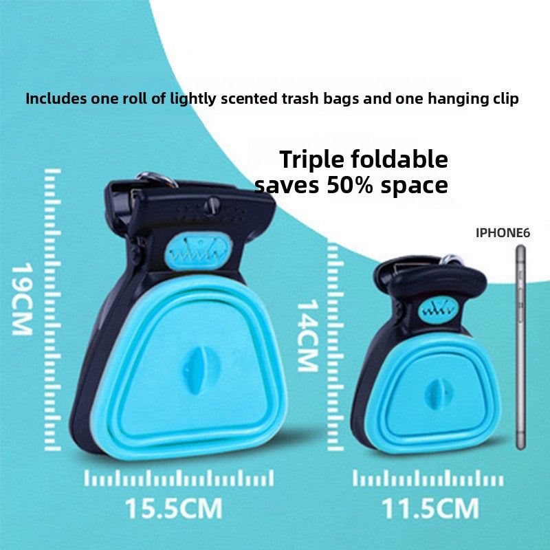 Dog poop scoopers in four colours with refill bags
