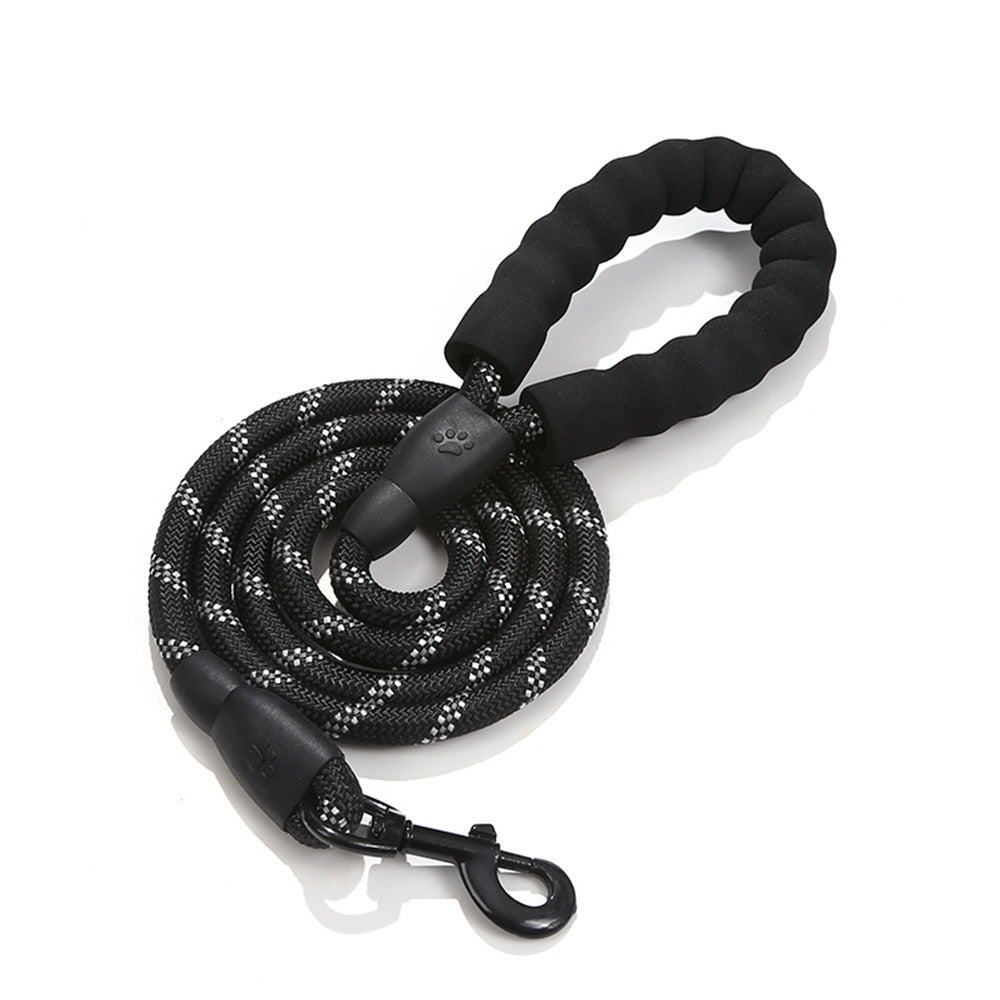 Reflective nylon 1.5m dog lead in dark blue