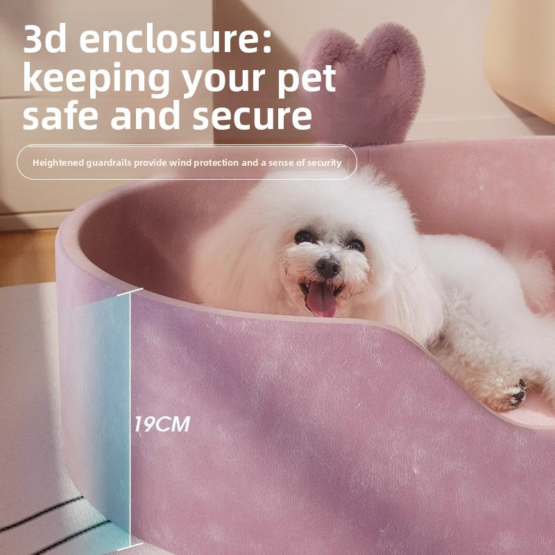 Pink princess pet bed with soft cushion for small dogs, photo 4