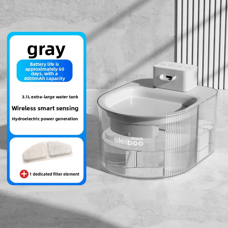 Wireless Pet Water Fountain with 4000mAh Battery, 60 Days Use and Stainless Steel Option