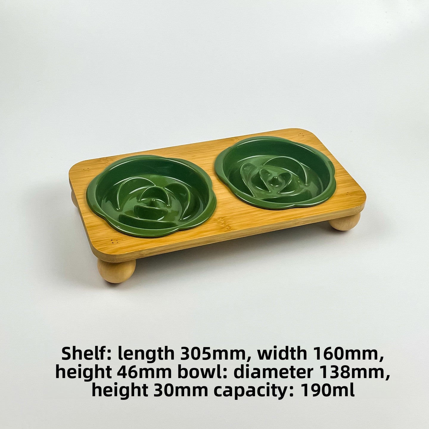 Slanted Ceramic Cat Bowl with Flower Design and Optional Stand for Neck Comfort