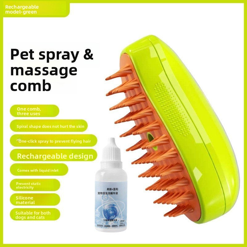 Handle Spray Brush with Massage, Anti-Static Mist Grooming Comb
