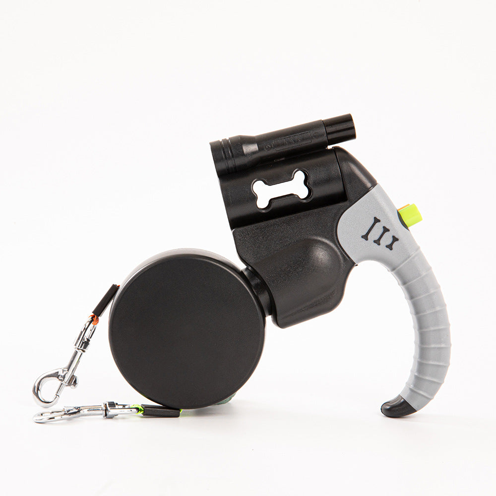 Retractable double dog lead with LED light, available from Pet Royale UK
