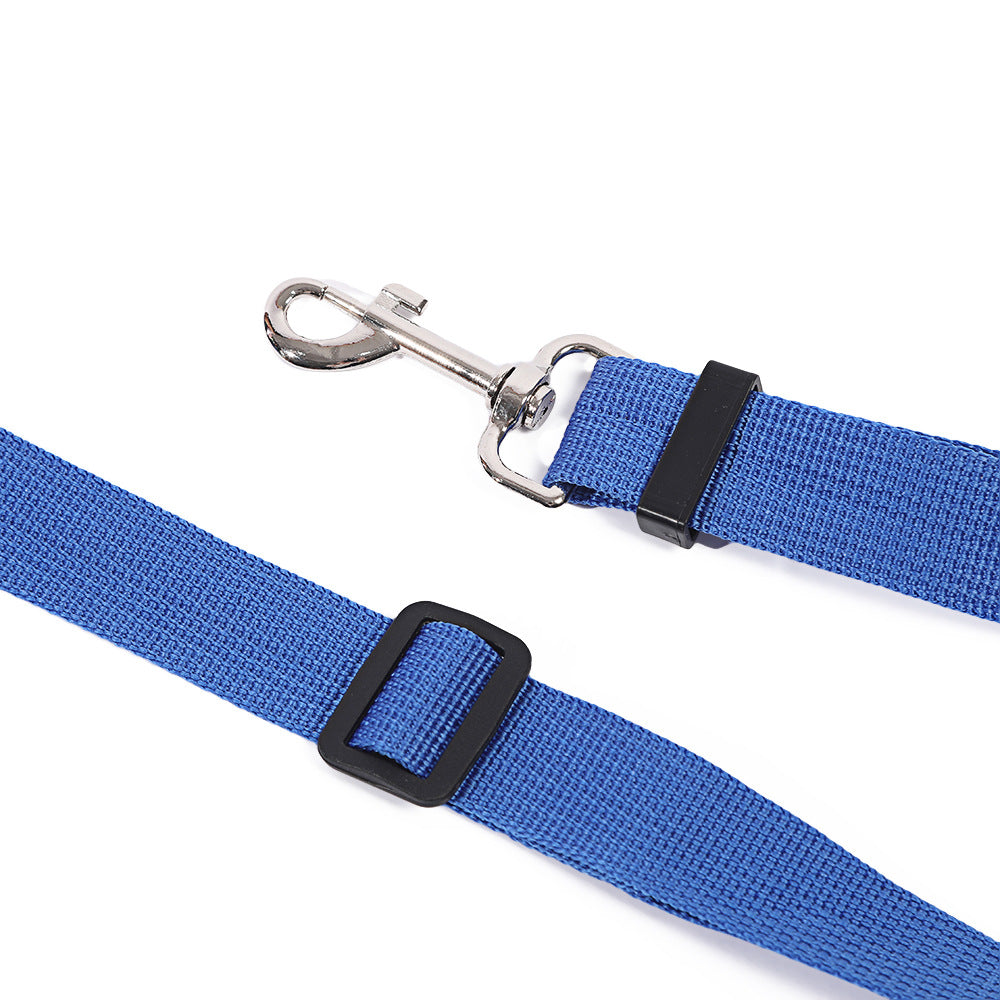Dog car seat belt lead with headrest loop, close-up detail view