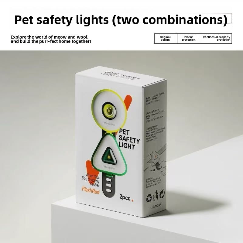 Triangle LED safety light for dog harness night walks