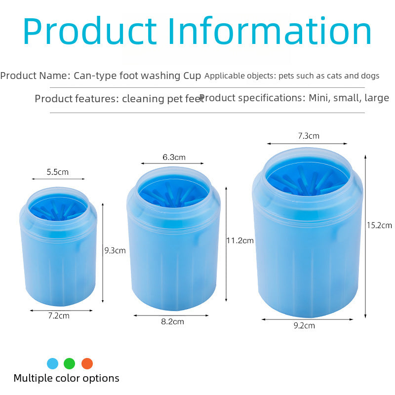Pet Foot Bath Cup with Soft Silicone Bristles for Dogs and Cats