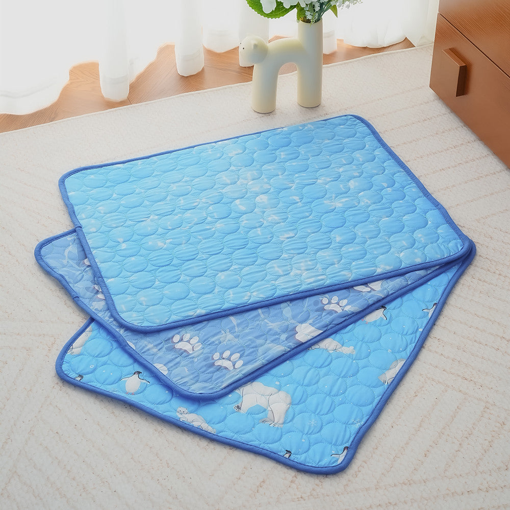 Three-layer pet cooling mat with mesh base, alternative angle view