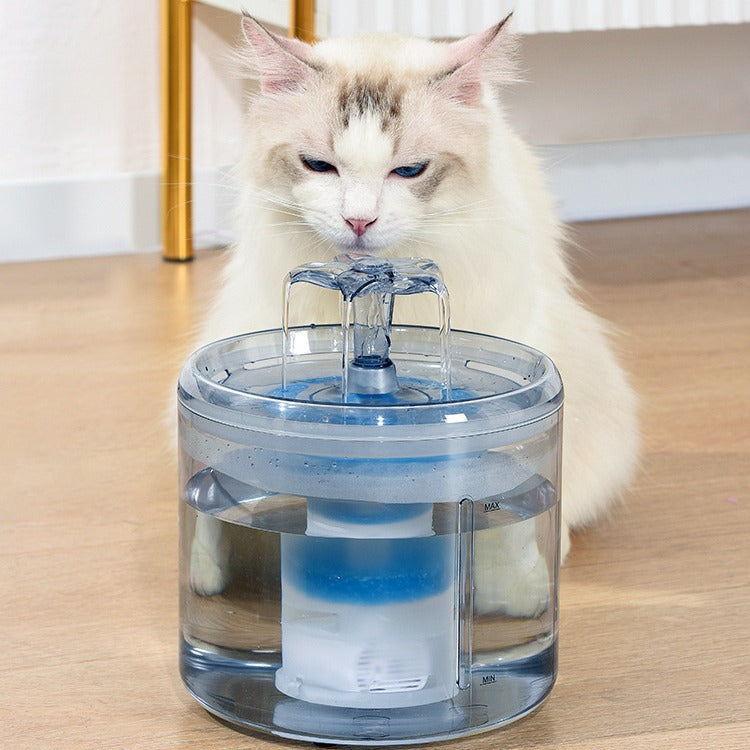 2.6L Transparent Flowing Water Pet Fountain with Smart Sensor and Circulating Filter