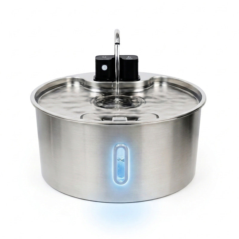 7L Stainless Steel Pet Water Dispenser with Infrared Sensor, Quiet Pump and USB Power