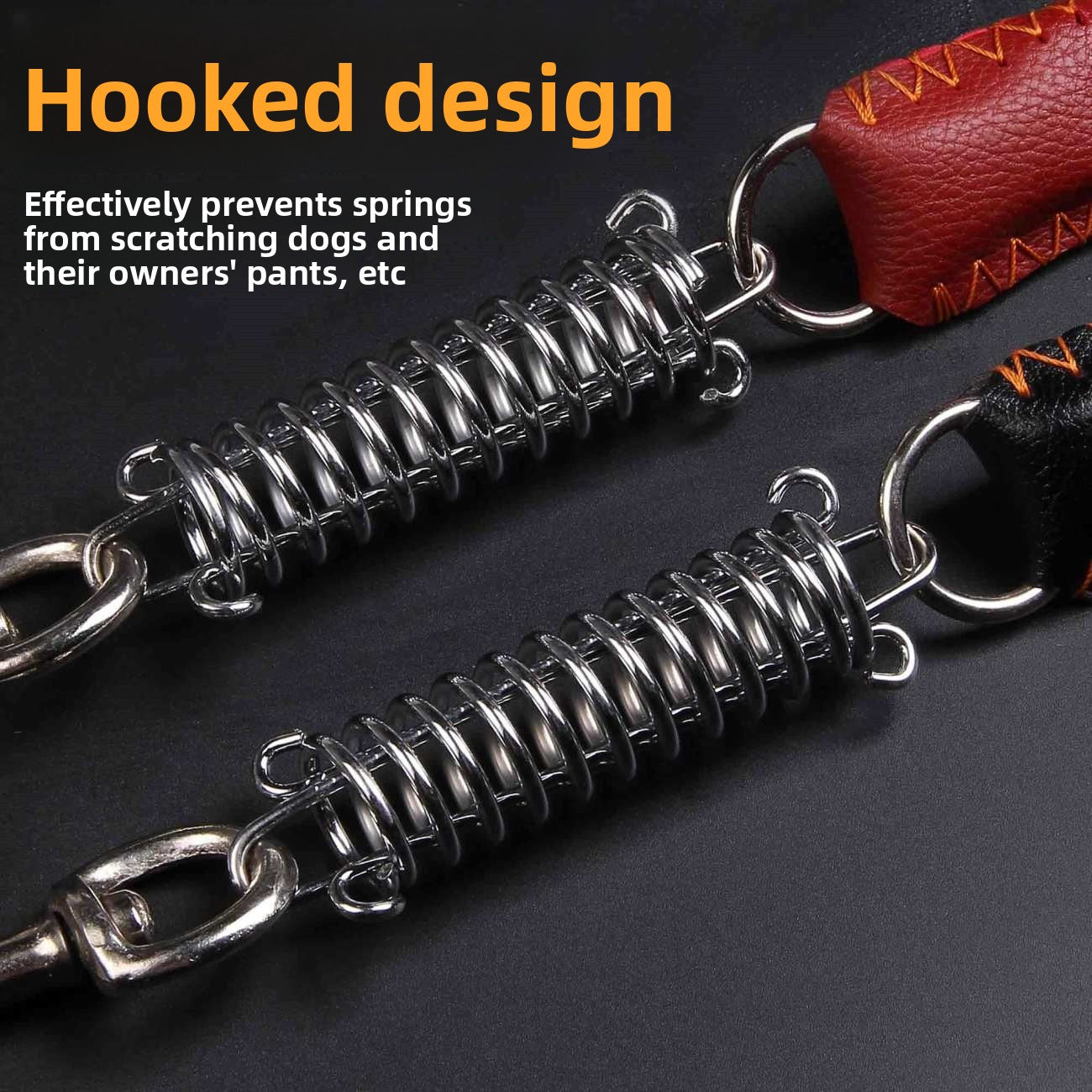 Wide black dog collar and lead, main product photo
