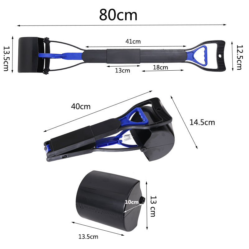 Foldable Long Handle Pet Poop Scooper with 80cm Reach