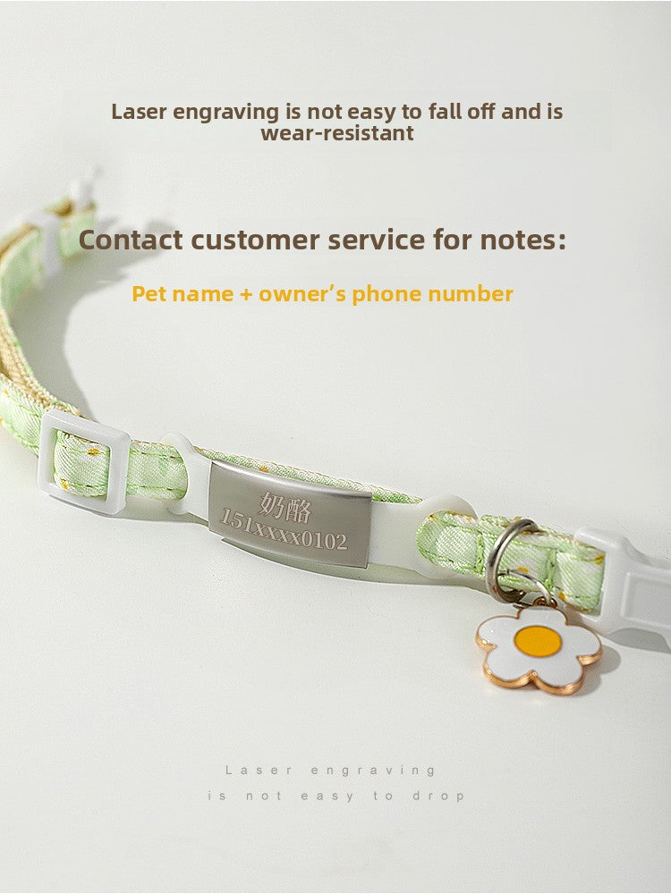 Breakaway cat collar with bell in fresh yellow, product image 2