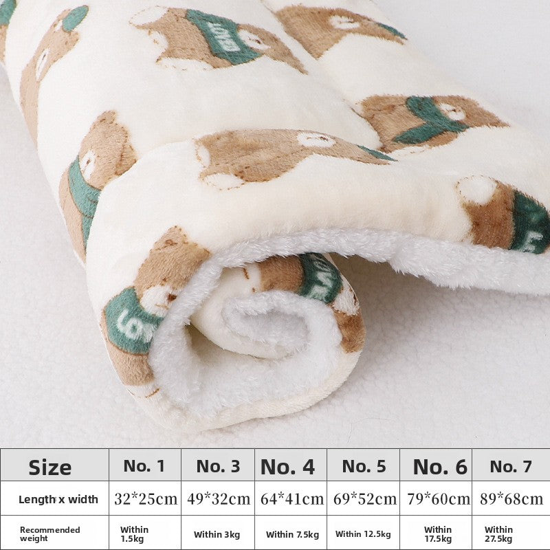 Thick padded pet mat cushion with print in Cappuccino Bear, size 49 x 32cm