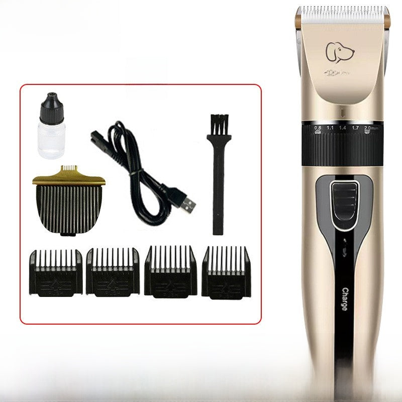 Ceramic Blade Pet Clipper Set with Guide Combs, USB Cordless