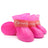 Waterproof silicone dog rain boots with non-slip soles in Purple, side view
