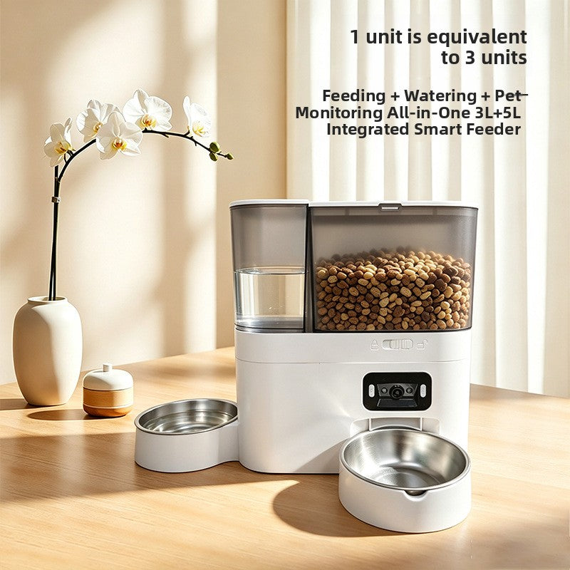 Smart 8L Pet Feeder and Water Dispenser with Camera and App Control for Cats and Dogs