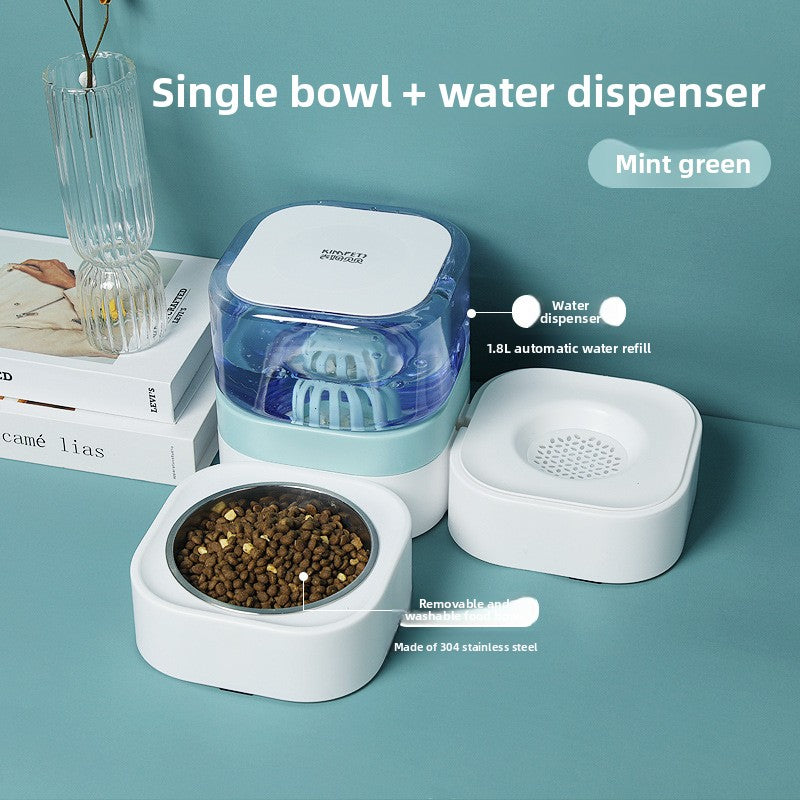Elevated Double or Triple Pet Food and Water Bowl with Anti-Spill Base for Cats and Dogs