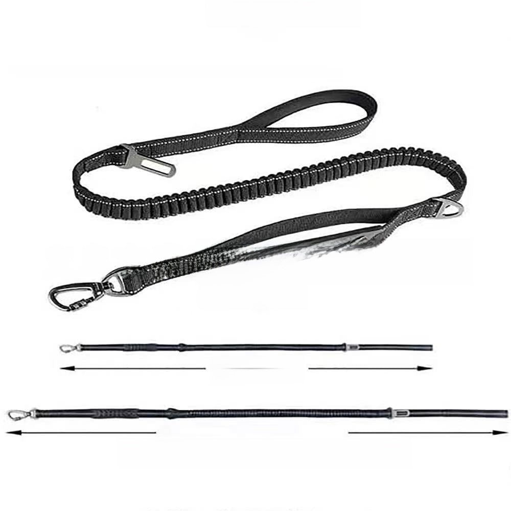 Nylon dog lead with car seat belt clip for large dogs in 7 colour options