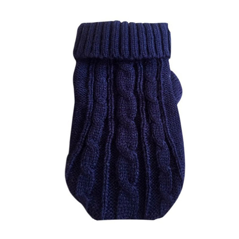 Thick knitted acrylic jumper for dogs and cats in Purple, in a home setting