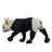 Black waterproof dog shoe covers with anti-slip soles and back strap, product image 1